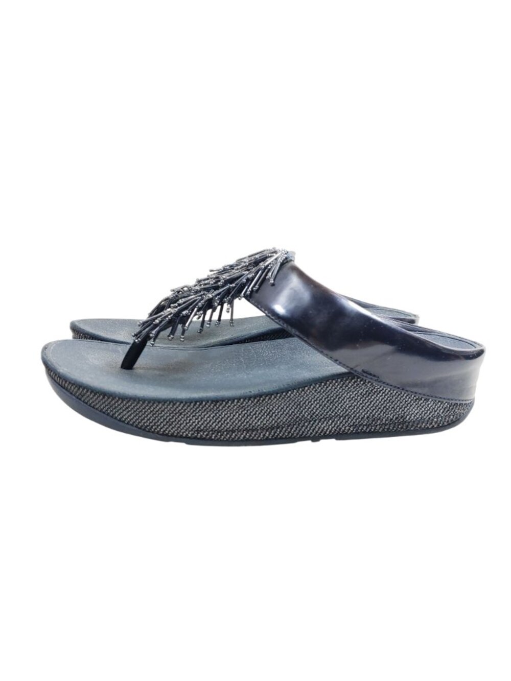 FitFlop Blue Beaded Fringe Womens Size 7 Thong Sandals - Picture 5 of 10